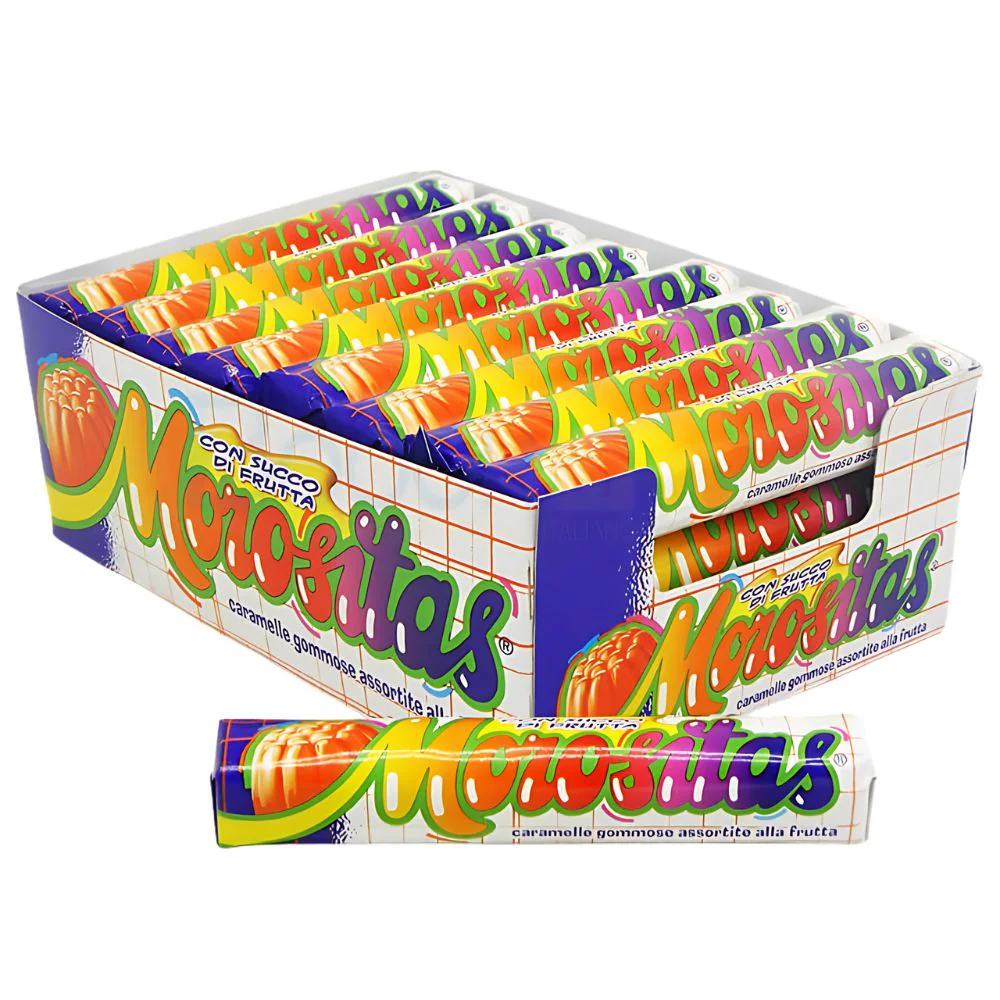 Morositas Assorted Fruit, caramella gommosa alla frutta da 34g (Confezione da 24)