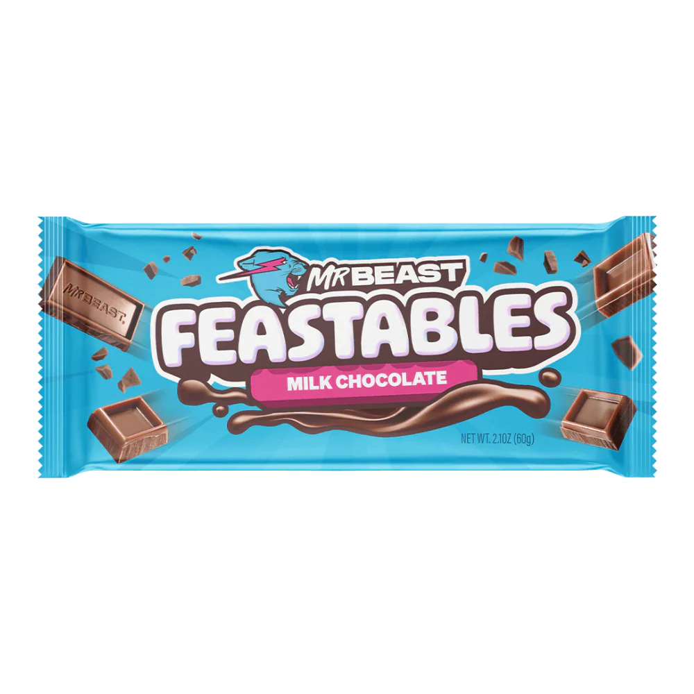 Mr Beast Feastables Milk Chocolate, tavoletta di cioccolato al latte da 60g