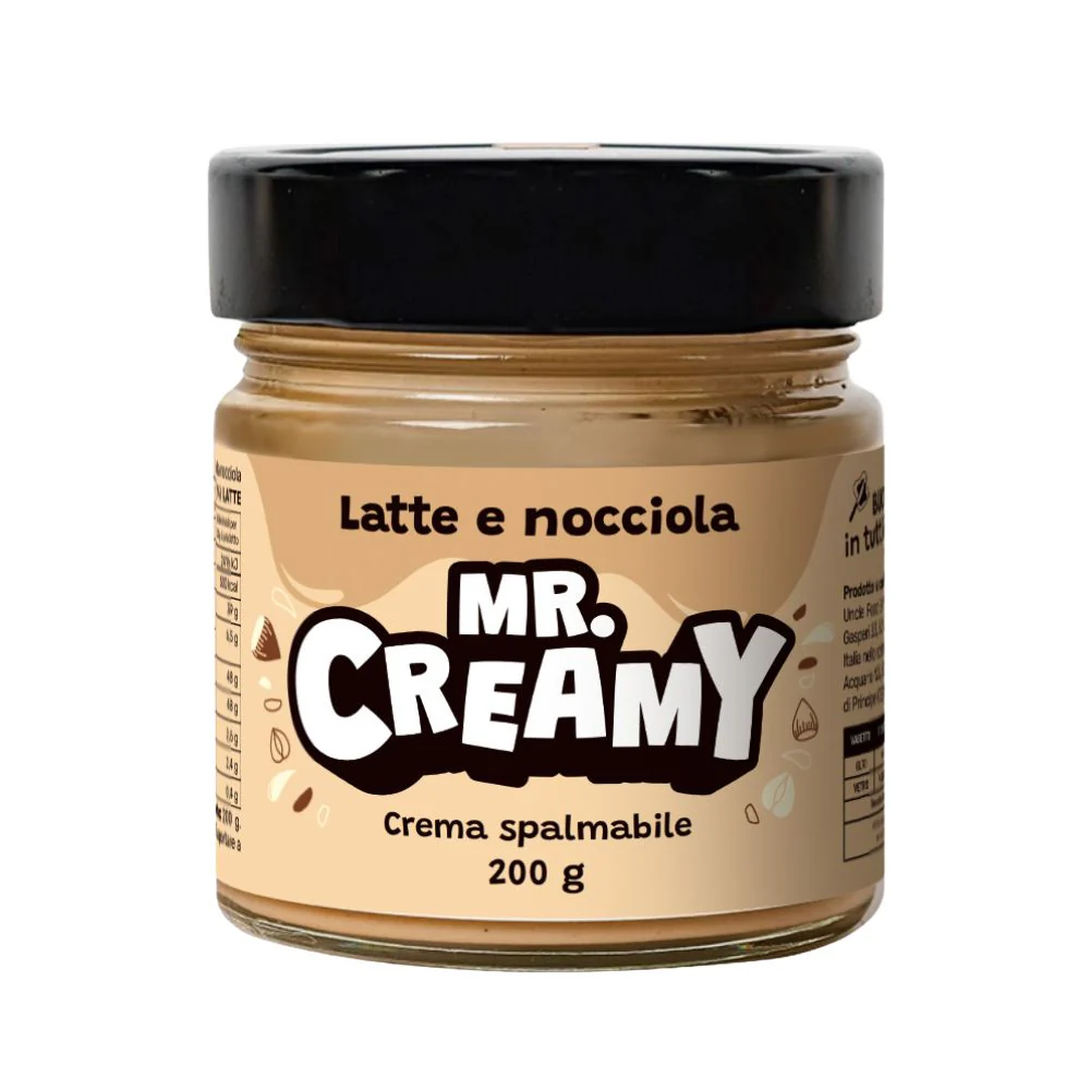 Mr. Creamy Latte e Nocciola, crema spalmabile al latte e nocciola da 200g