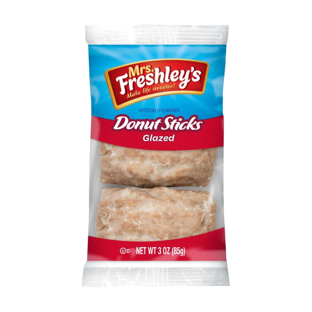 Mrs Freshley's Donut Sticks Glazed, 3 mini donut stick glassate da 85g