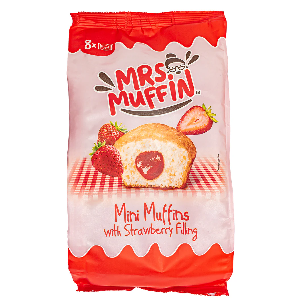 Mrs Muffin with Strawberry Filling, muffin con crema alla fragola da 200g