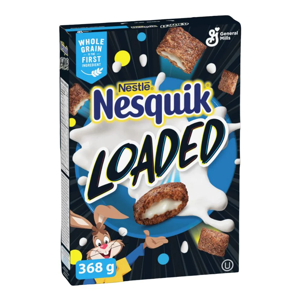 Nesquik Loaded Cereal, cereali al gusto di cioccolato ripieni di crema alla vaniglia da 368g