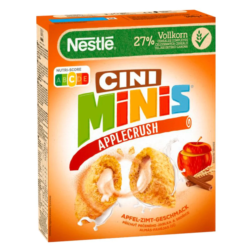 Nestlè Cini Minis Applecrush, cereali alla cannella ripieni di crema alla mela da 360g