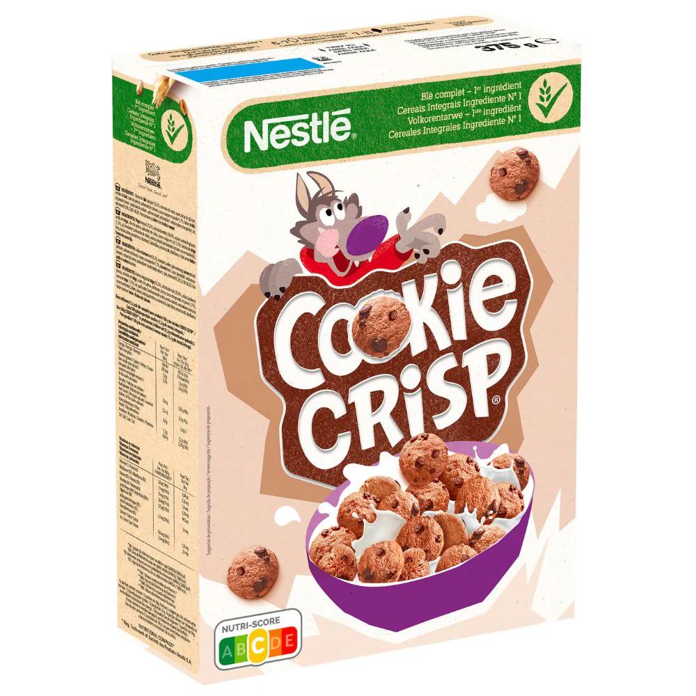 Nestlè Cookie Crisp, cereali al gusto biscotto con gocce di cioccolato da 375g