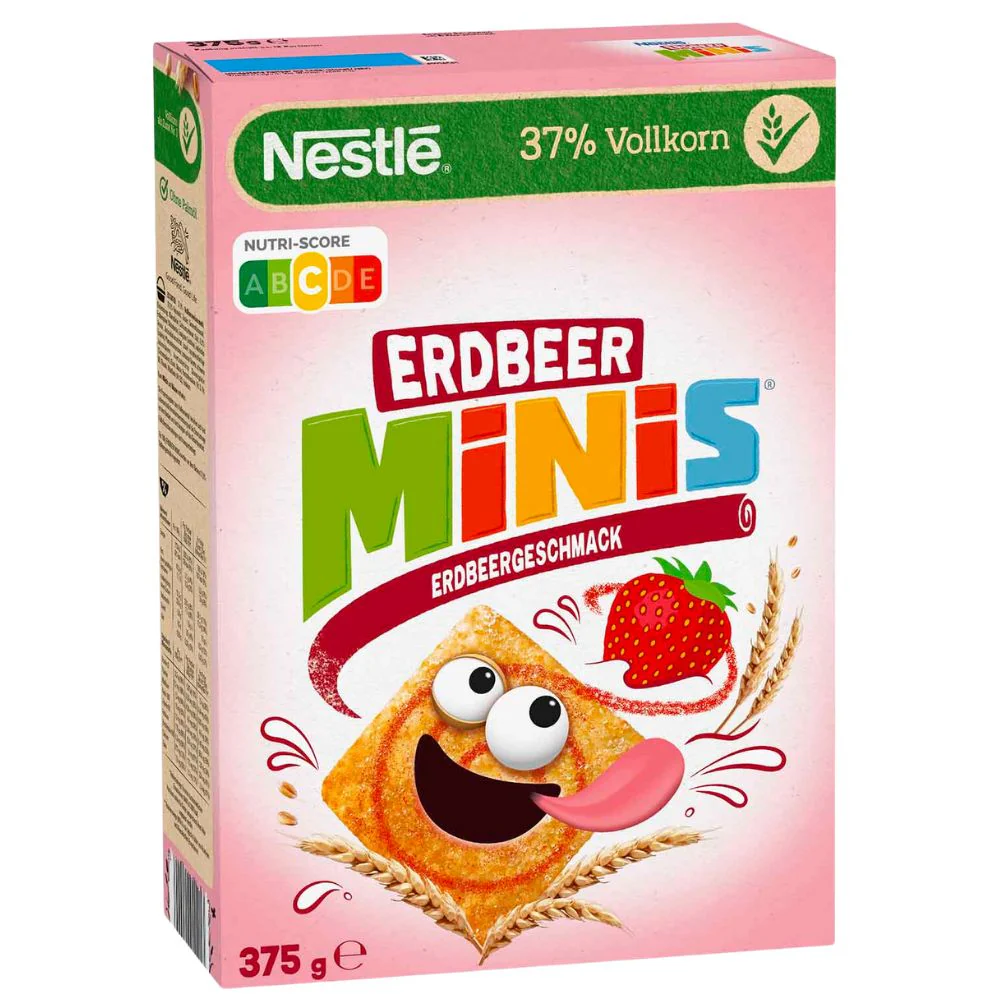 Nestlè Erdbeer Minis, cereali alla fragola da 375g