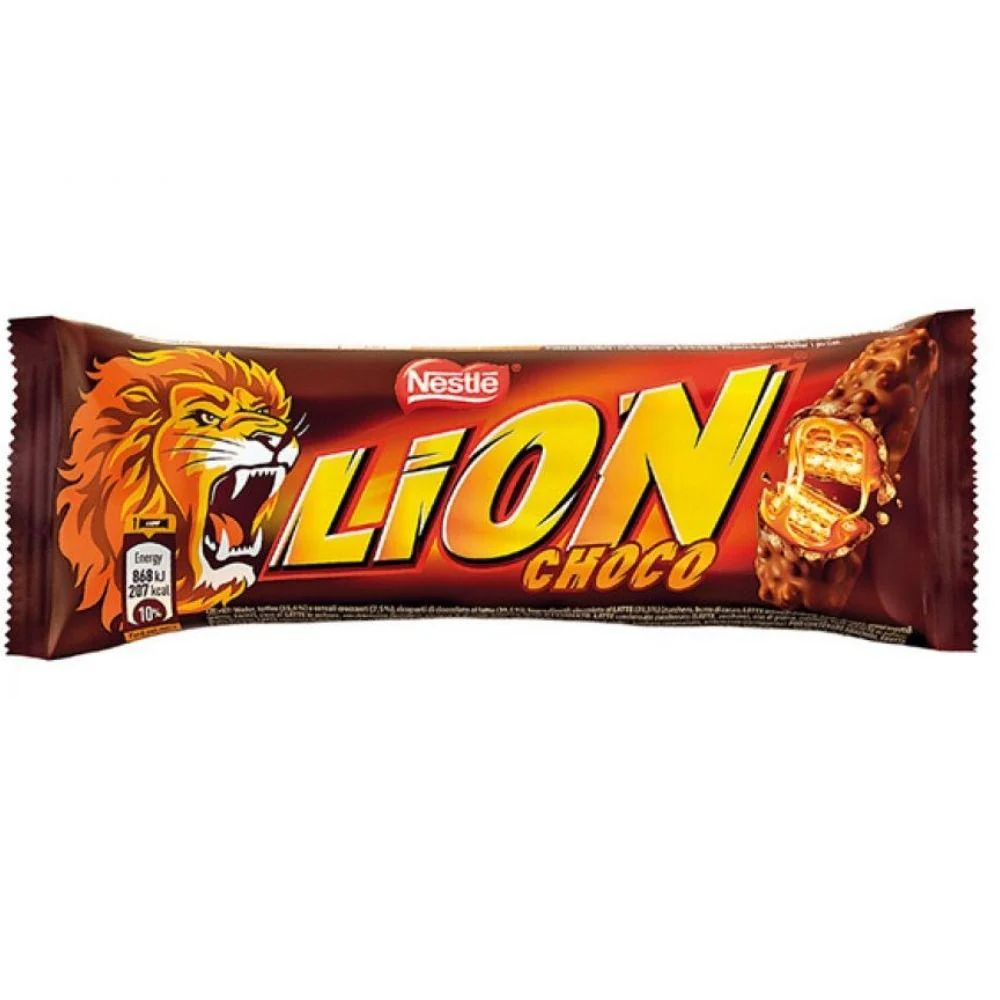 Nestlè Lion, barretta al cioccolato ripiena di wafer e riso soffiato da 42g