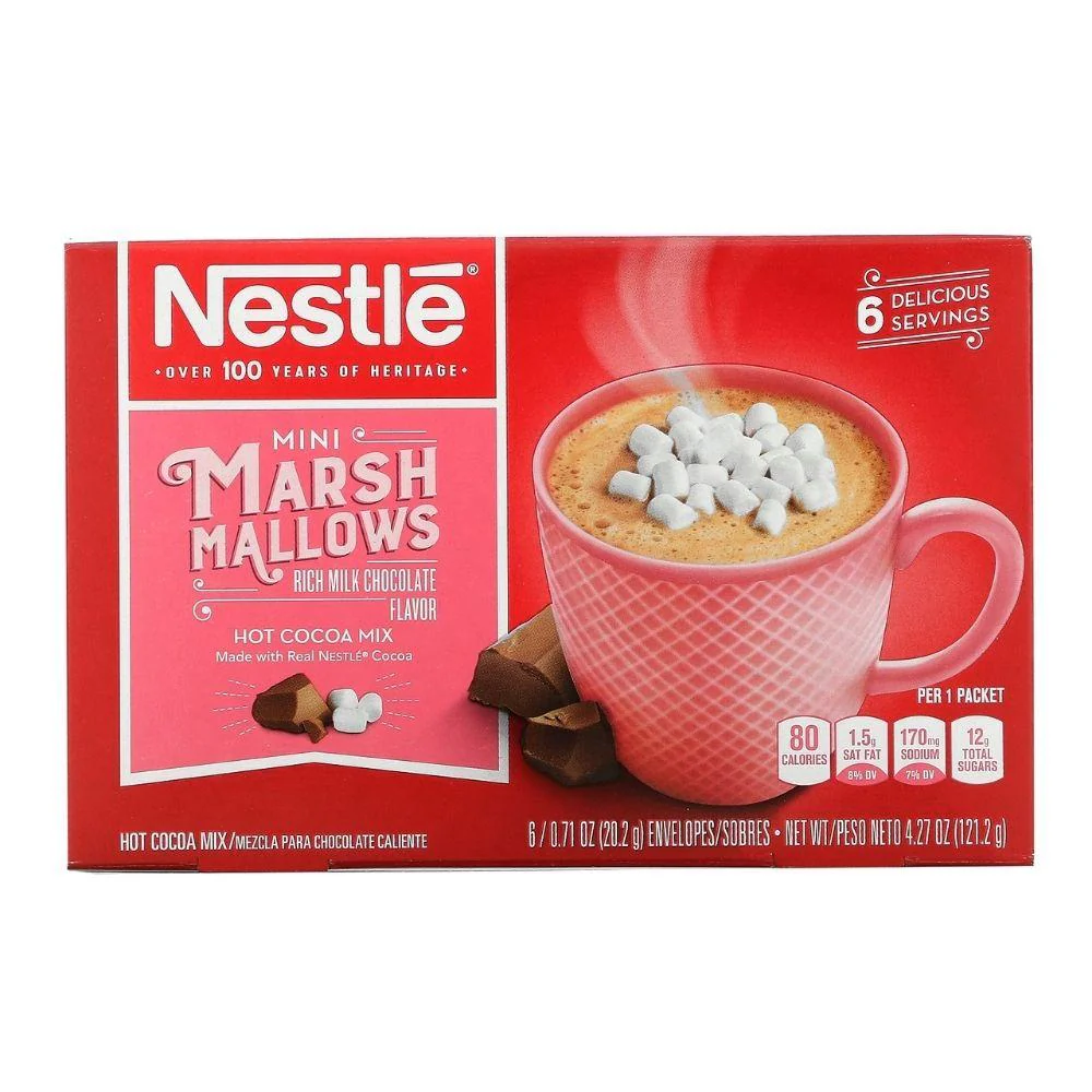 Nestlé Mini Marshmallows Rich Milk Chocolate, preparato per cioccolata calda con marshmallow da 121.2g