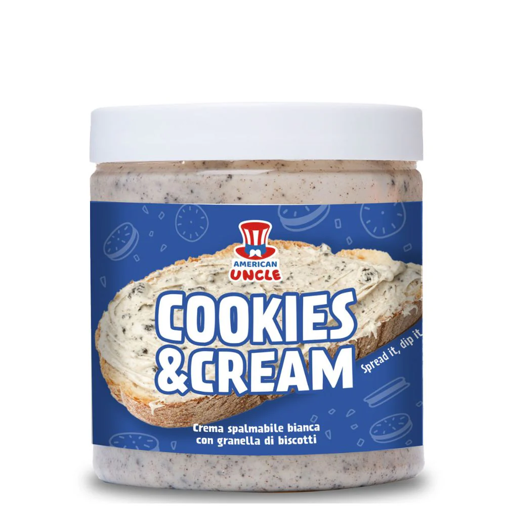American Uncle Cookies'n'Cream, crema al cioccolato bianco con pezzetti di Cookies da 220g