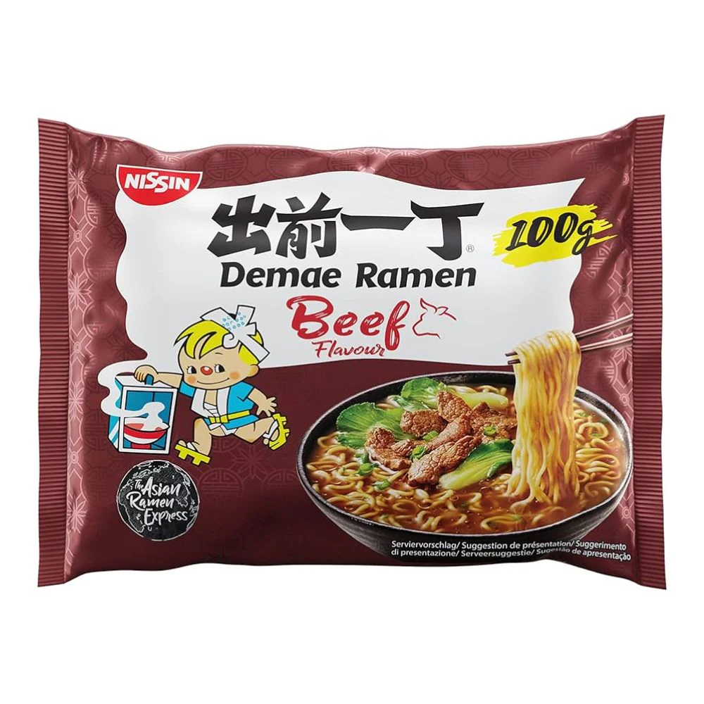 Nissin Ramen Beef, noodles al sapore di manzo da 100g