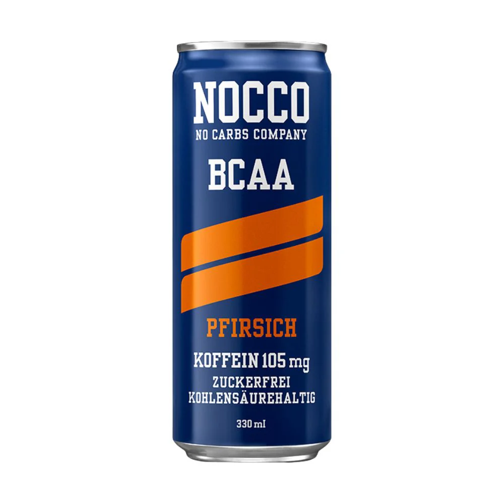 Nocco BCAA Peach, energy drink alla pesca da 330ml