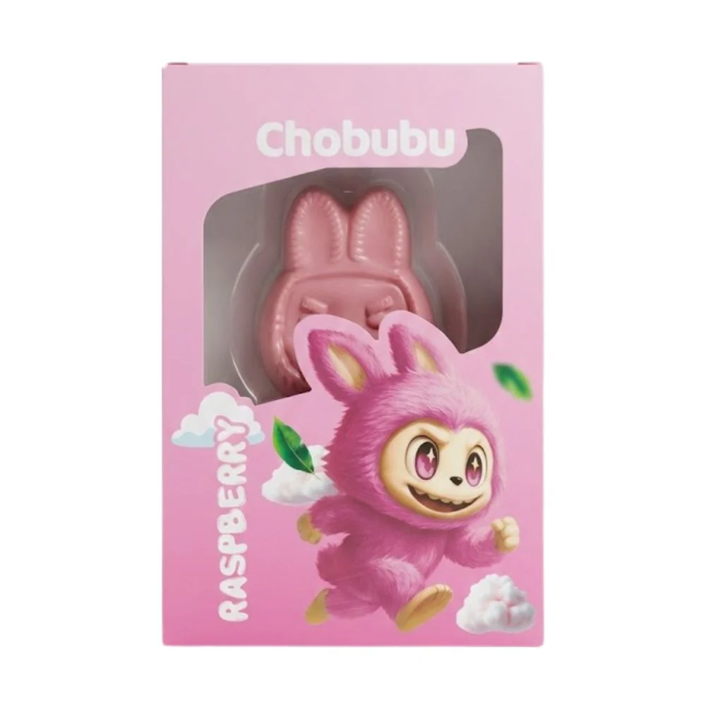 Noesis Chobubu Raspberry, cioccolato bianco al gusto di lampone ripieno di zucchero filato da 70g