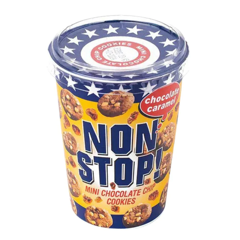 Non Stop! Mini Cookies Choco Caramel, biscotti con pezzi di cioccolato e caramello da 125g