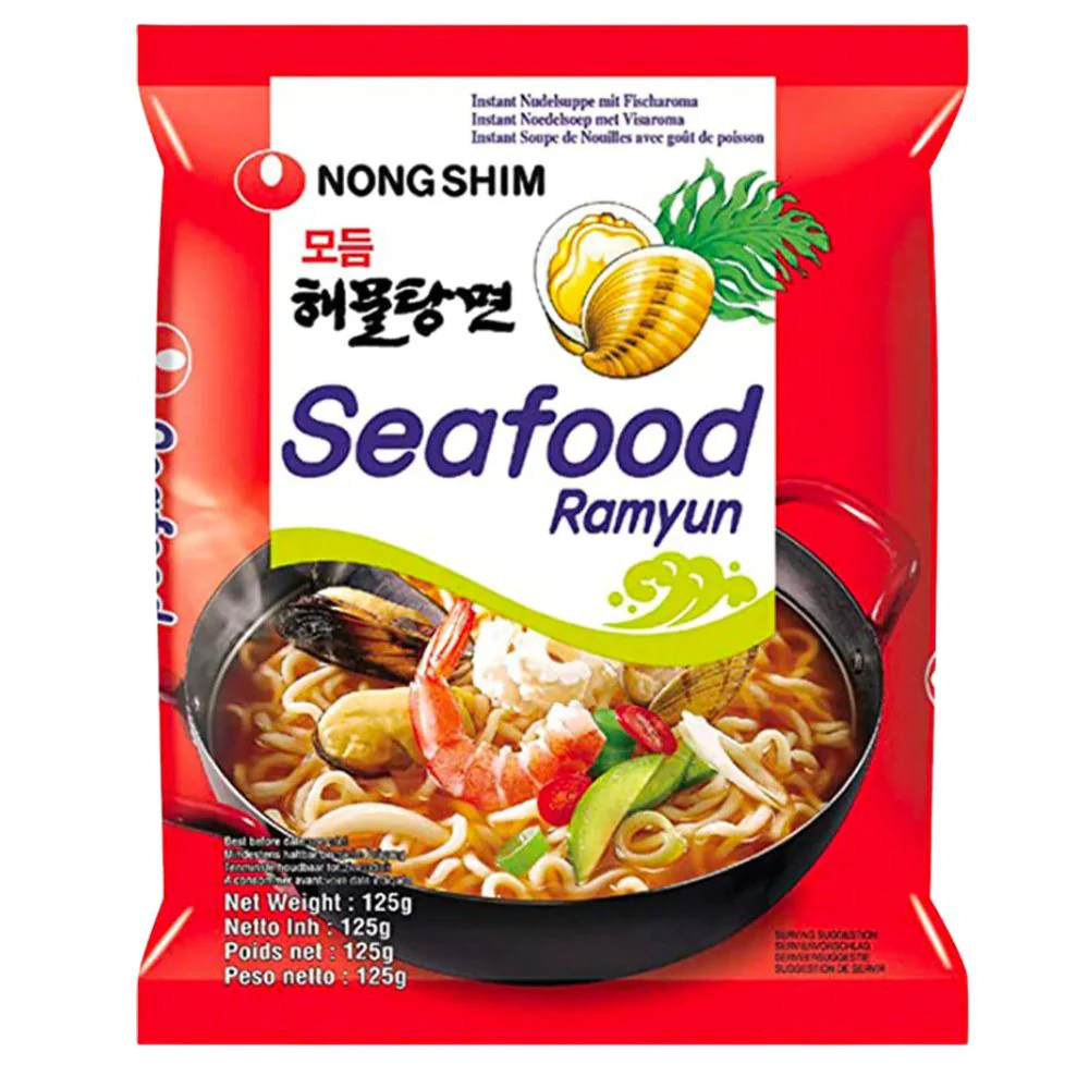 Nongshim Ramyun Seafood, noodles al gusto di frutti di mare da 125g