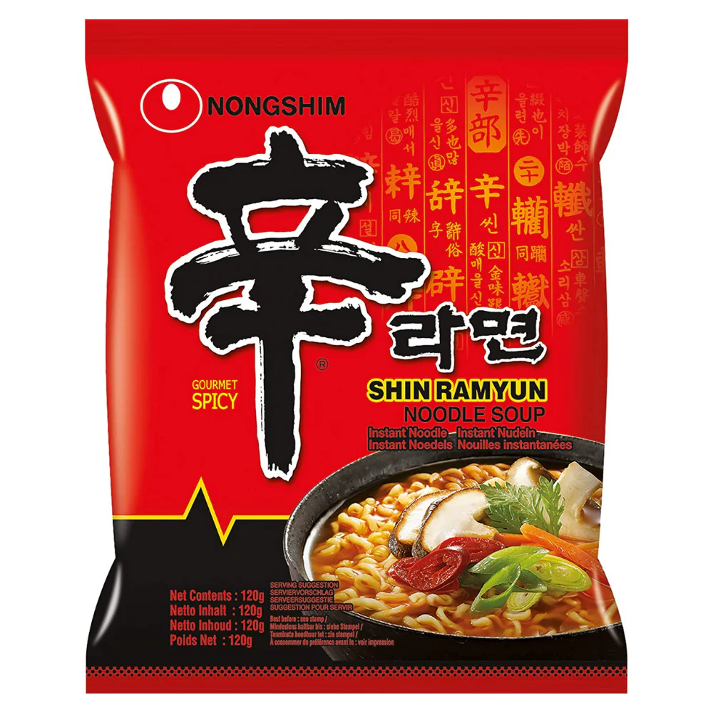 Nongshim Shin Ramyun Noodle Spicy, noodle istantanei piccanti da 120g