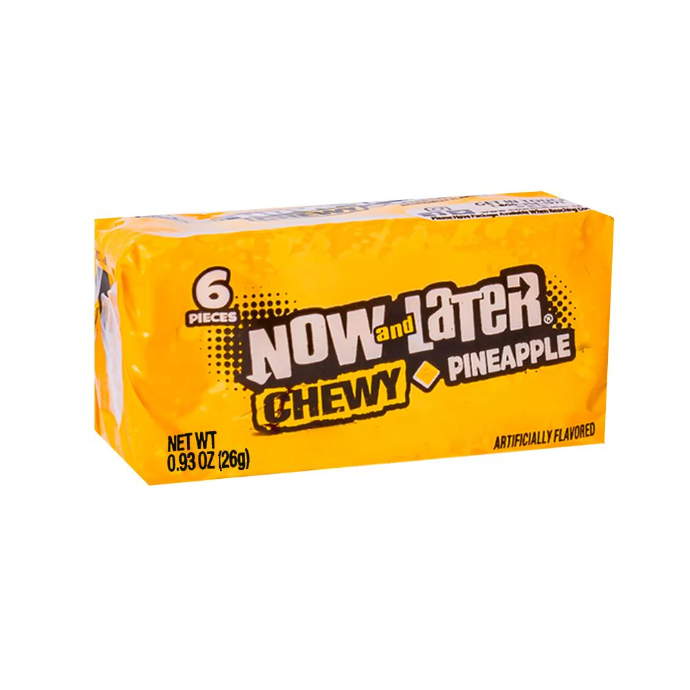 Now&Later Chewy Pineapple, caramelle all'ananas da 26g