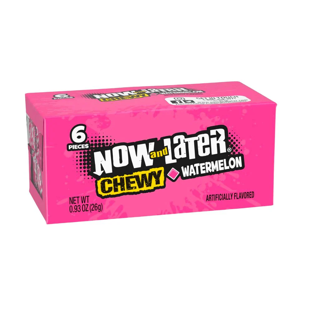 Now & Later Chewy Watermelon, gomma al gusto di anguria da 26g