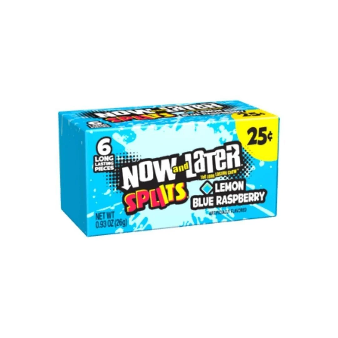 Now & Later Splits Lemonade Blue Raspberry, caramelle al limone e mirtilli da 26g