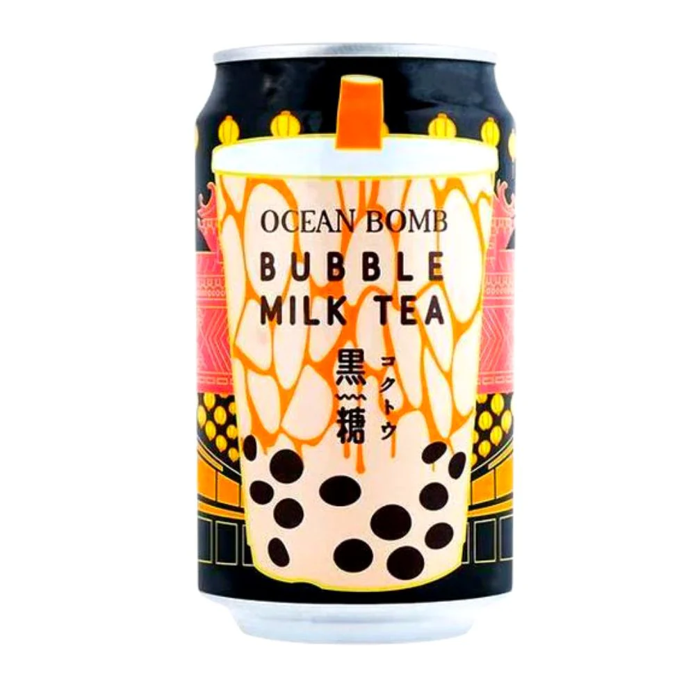 Ocean Bomb Bubble Milk Tea, tè al gusto di latte e perla nera con palline scoppiettanti da 315ml