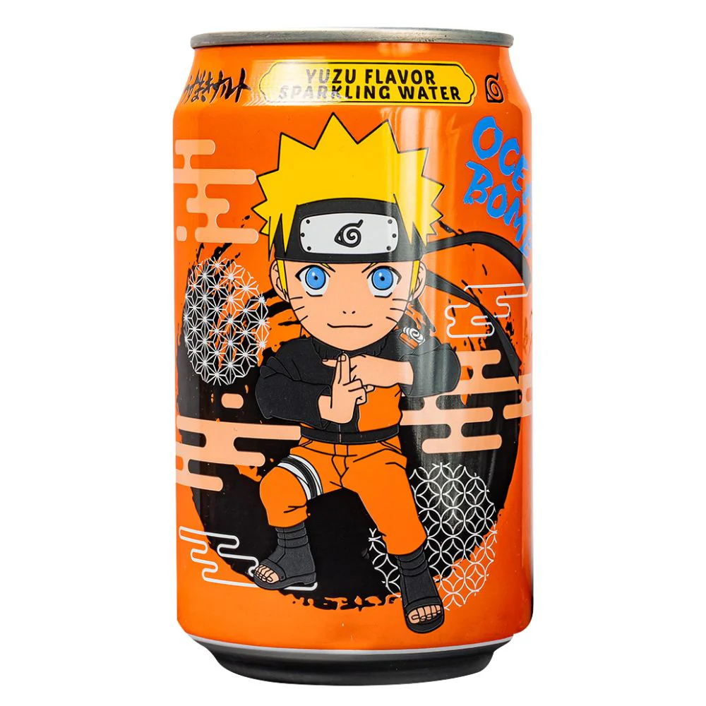 Ocean Bomb Naruto Yuzu Sparkling Water, bevanda gassata aromatizzata al gusto di pomelo da 330ml
