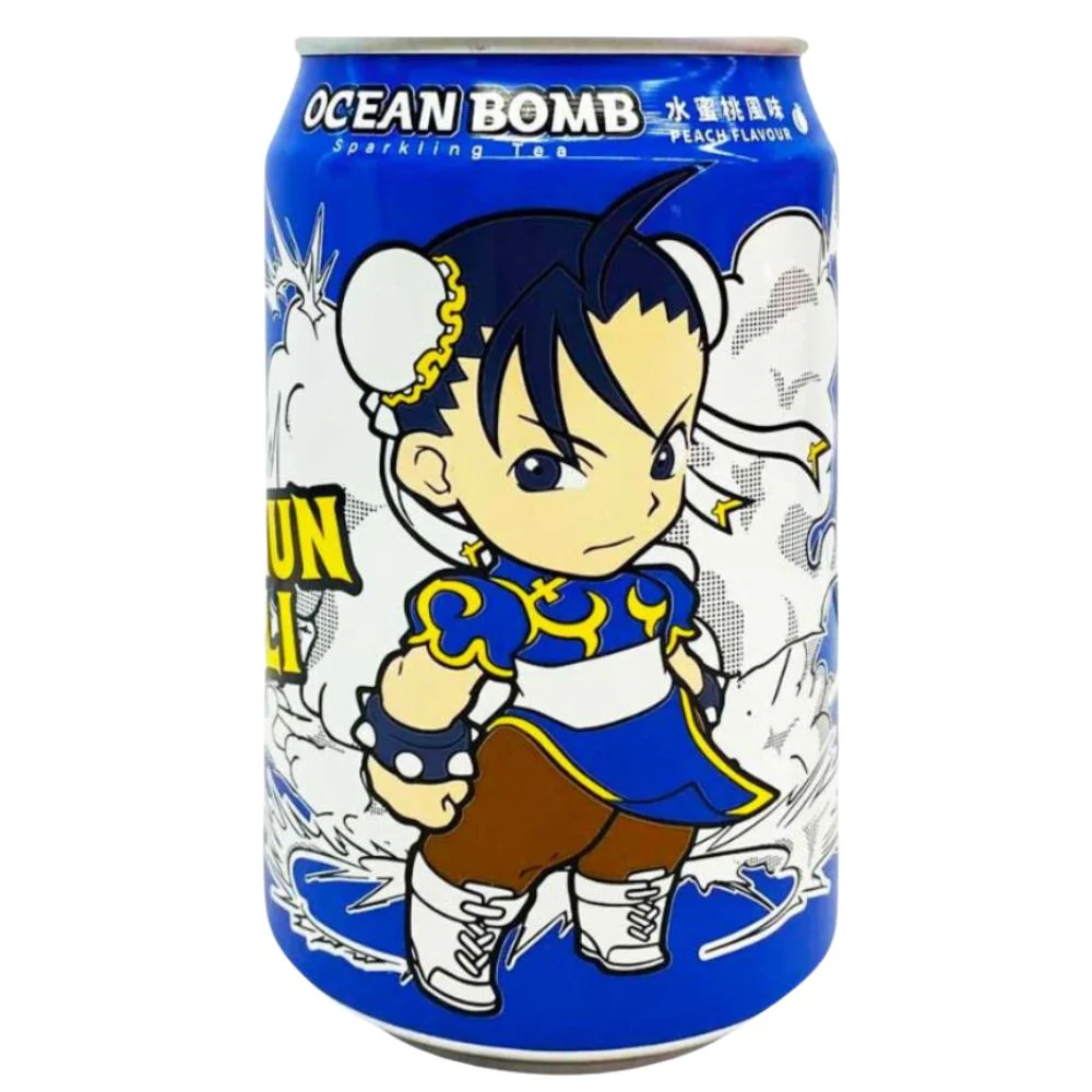Ocean Bomb Street Fighter Chun Li, bevanda al gusto pesca da 330ml