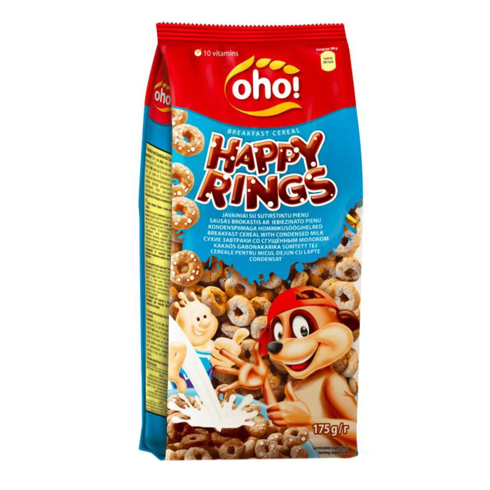 Oho! Happy Rings, cereali al cacao da 175g
