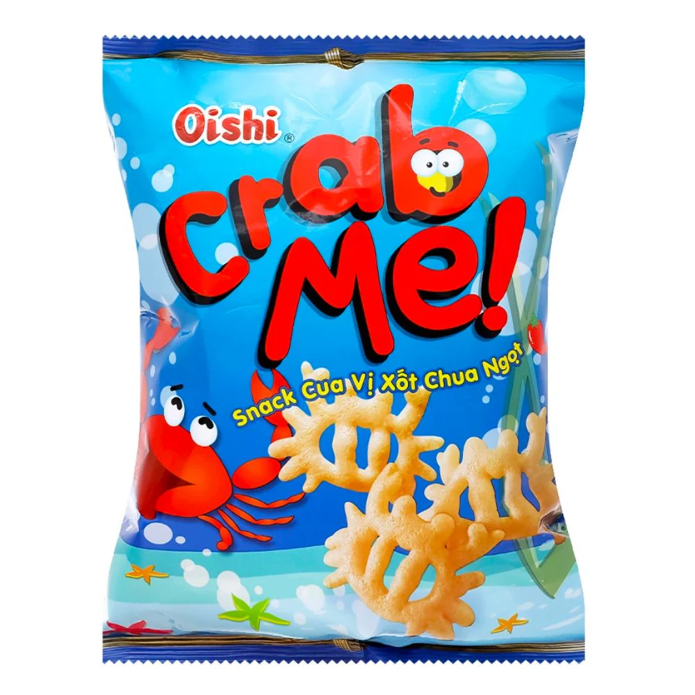 Oishi Spicy Crabs Snack, snack al gusto di granchio da 40g