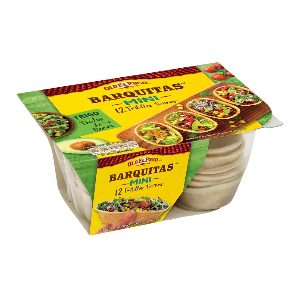 Old El Paso Mini Barquitas, tortillas di farina di frumento da 145g