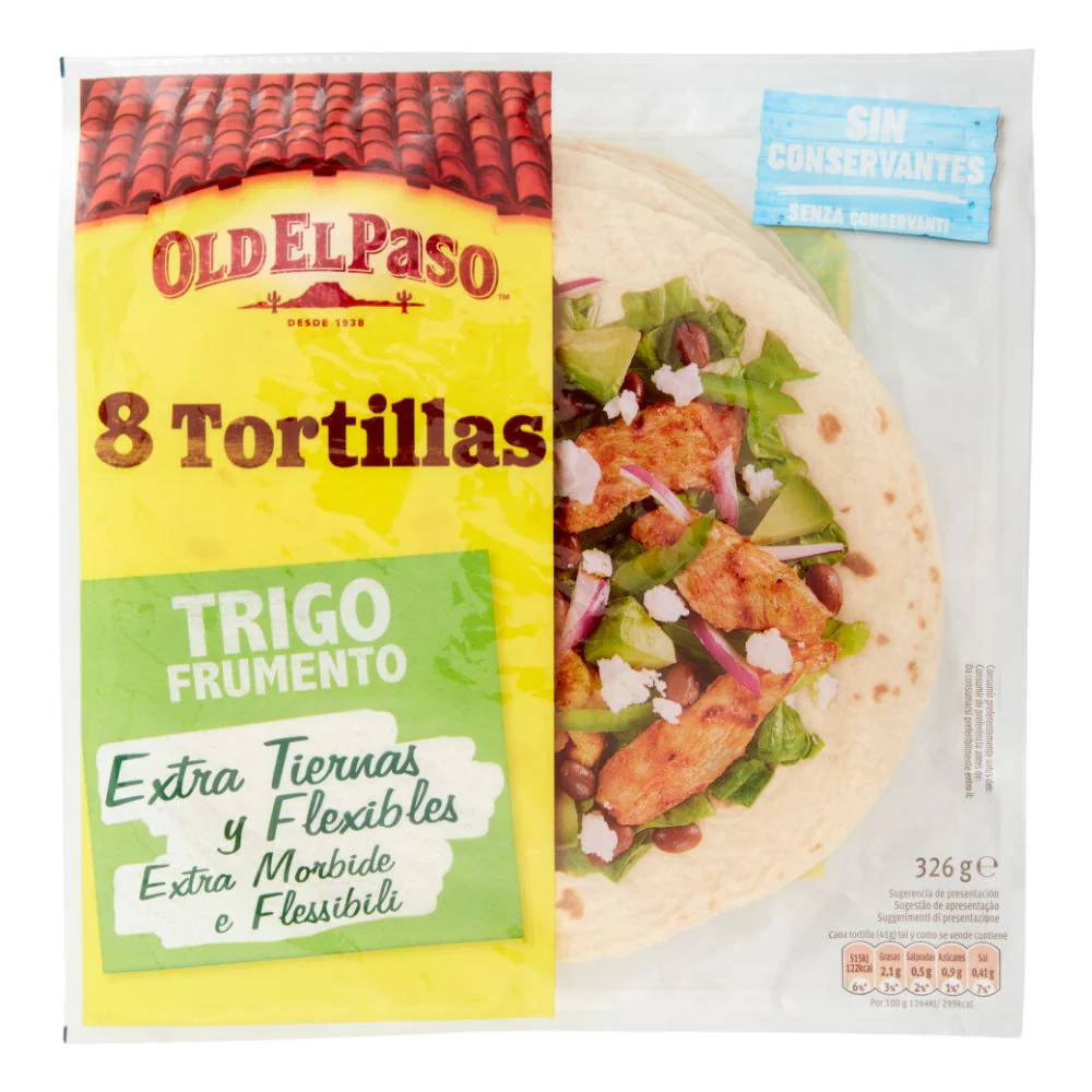 Old El Paso Tortillas, 8 tortillas da 326g