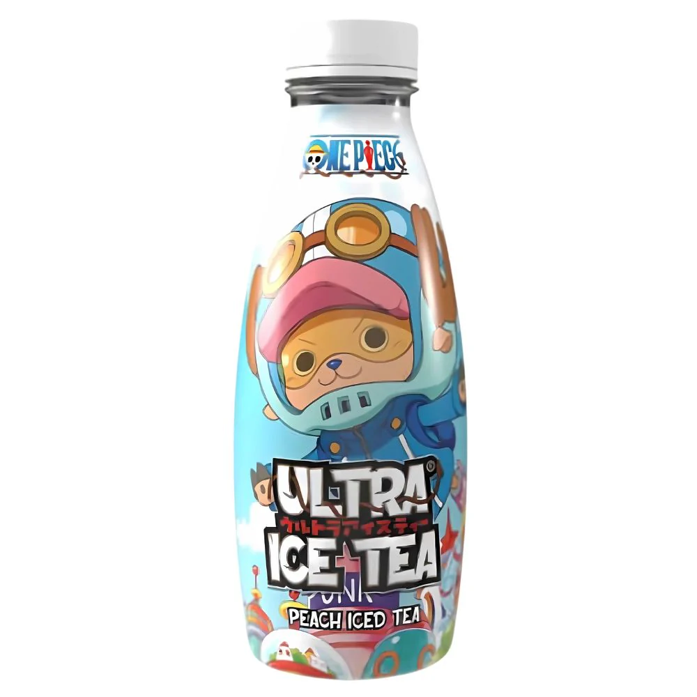One Piece Ultra Ice Tea Peach Chopper Egghead, tè nero con succo di pesca da 500ml