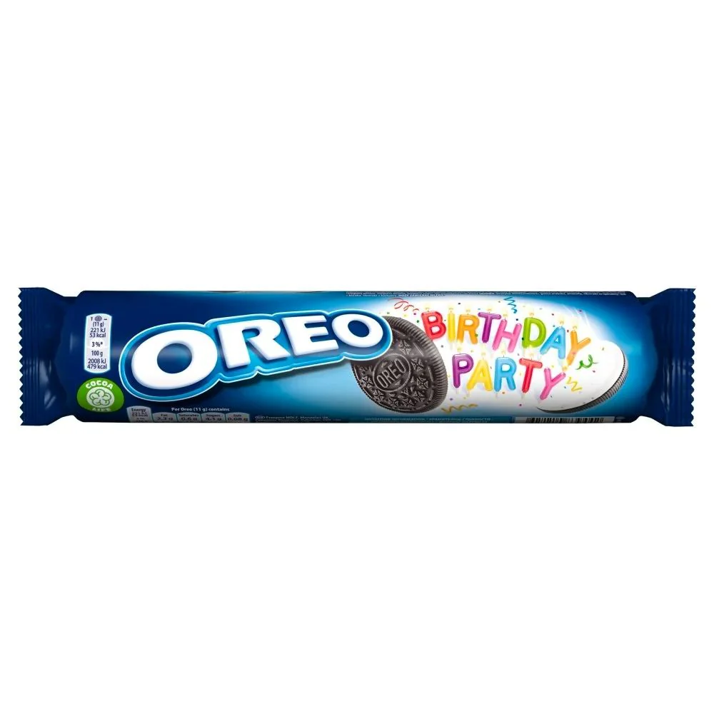 Oreo Birthday Party, biscotti alla vaniglia e cioccolato da 154g