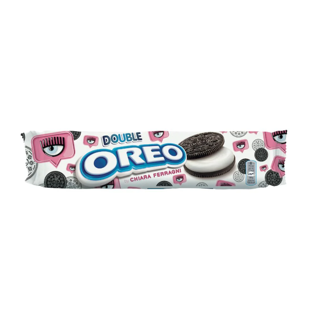Oreo Chiara Ferragni, biscotti ripieni di doppia crema alla vaniglia da 157g