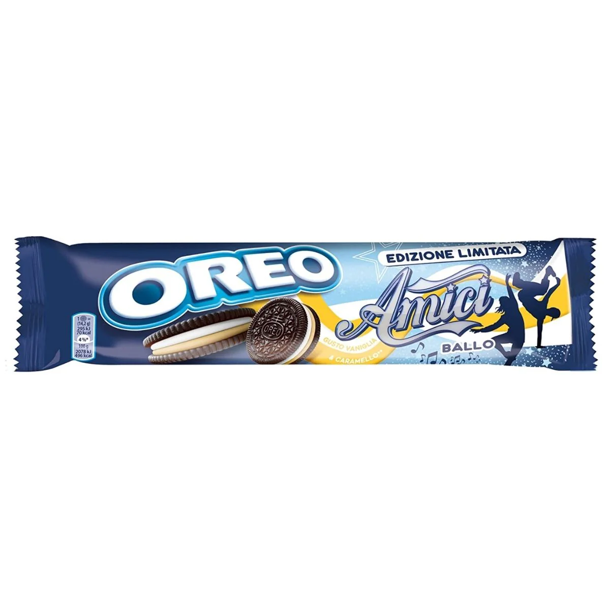 Oreo Amici Limited Edition Vaniglia e Caramello, biscotti con crema al gusto di vaniglia e caramello da 157g