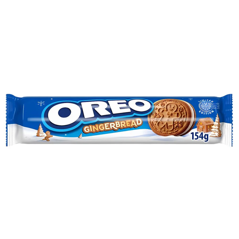 Oreo Gingerbread Limited Edition, biscotti di pan di zenzero con crema alla vaniglia da 154g