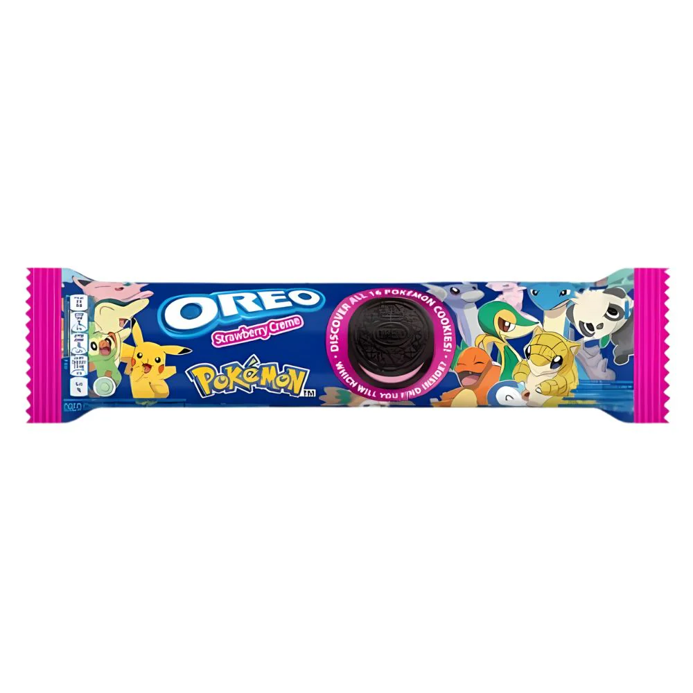 Oreo Pokemon Strawberry Creme, biscotti con crema alla fragola da 119,6g