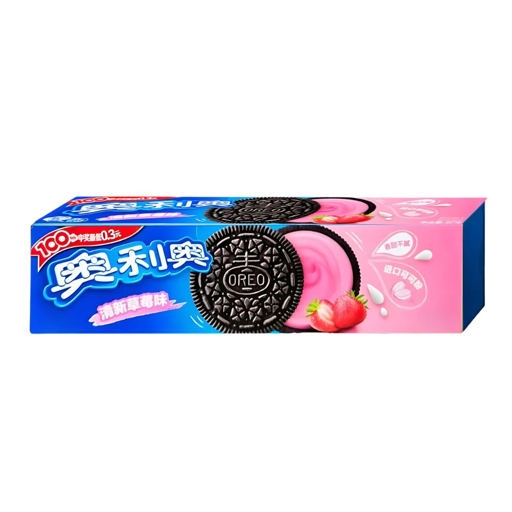 Oreo Strawberry, biscotti con creama al gusto di fragola da 97g
