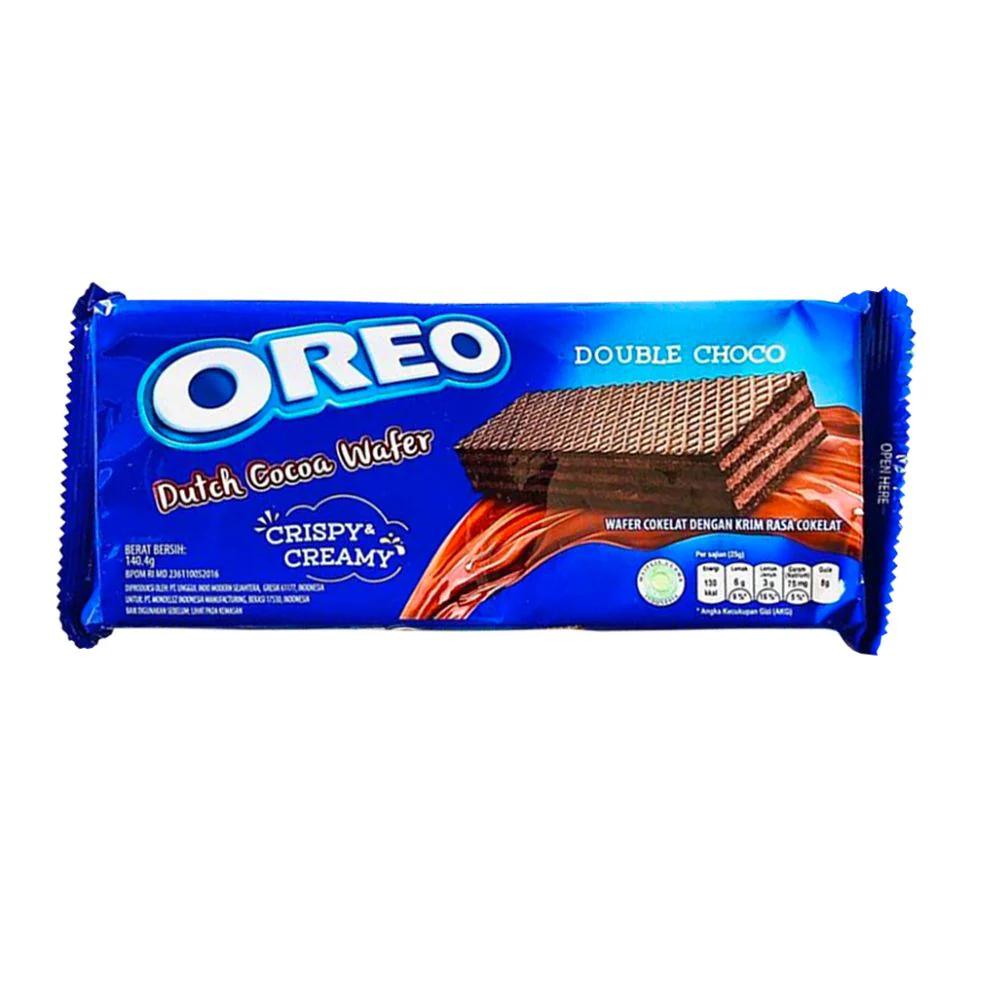 Oreo Wafer Crispy & Creamy Double Choco, wafer al cioccolato ripieni di crema al cacao da 140g