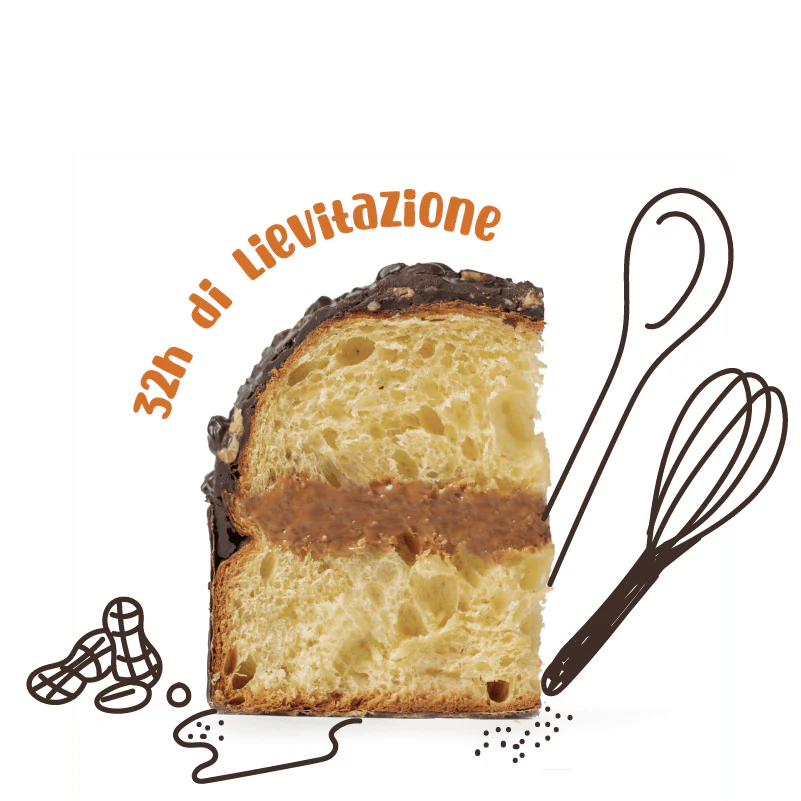Il Panettone di American Uncle, panettone artigianale ripieno al caramello salato con copertura al cioccolato fondente e arachidi da 1kg - Image 3