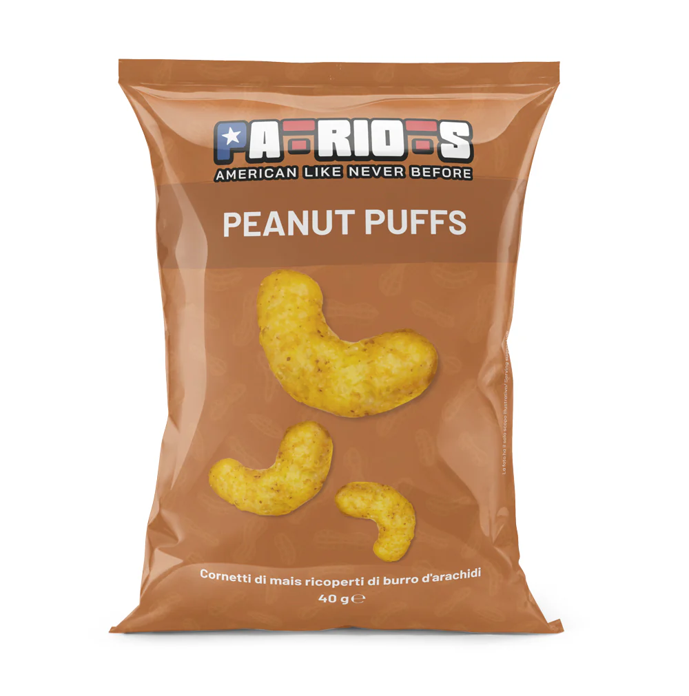 Patriots Peanut Puffs, cornetti di mais con burro d'arachidi da 40g