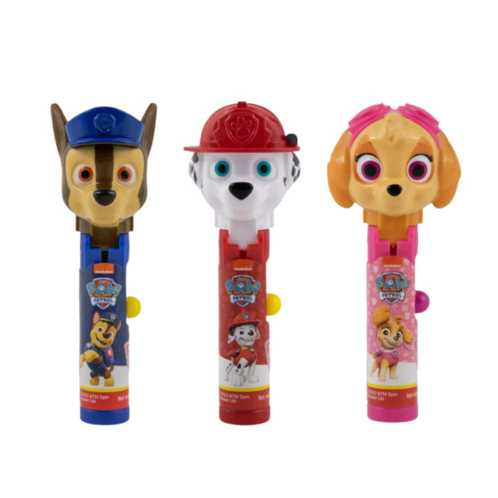 Paw Patrol Pop Ups Lollipop, lecca lecca al gusto di fragola e personaggio a sorpresa da 10g