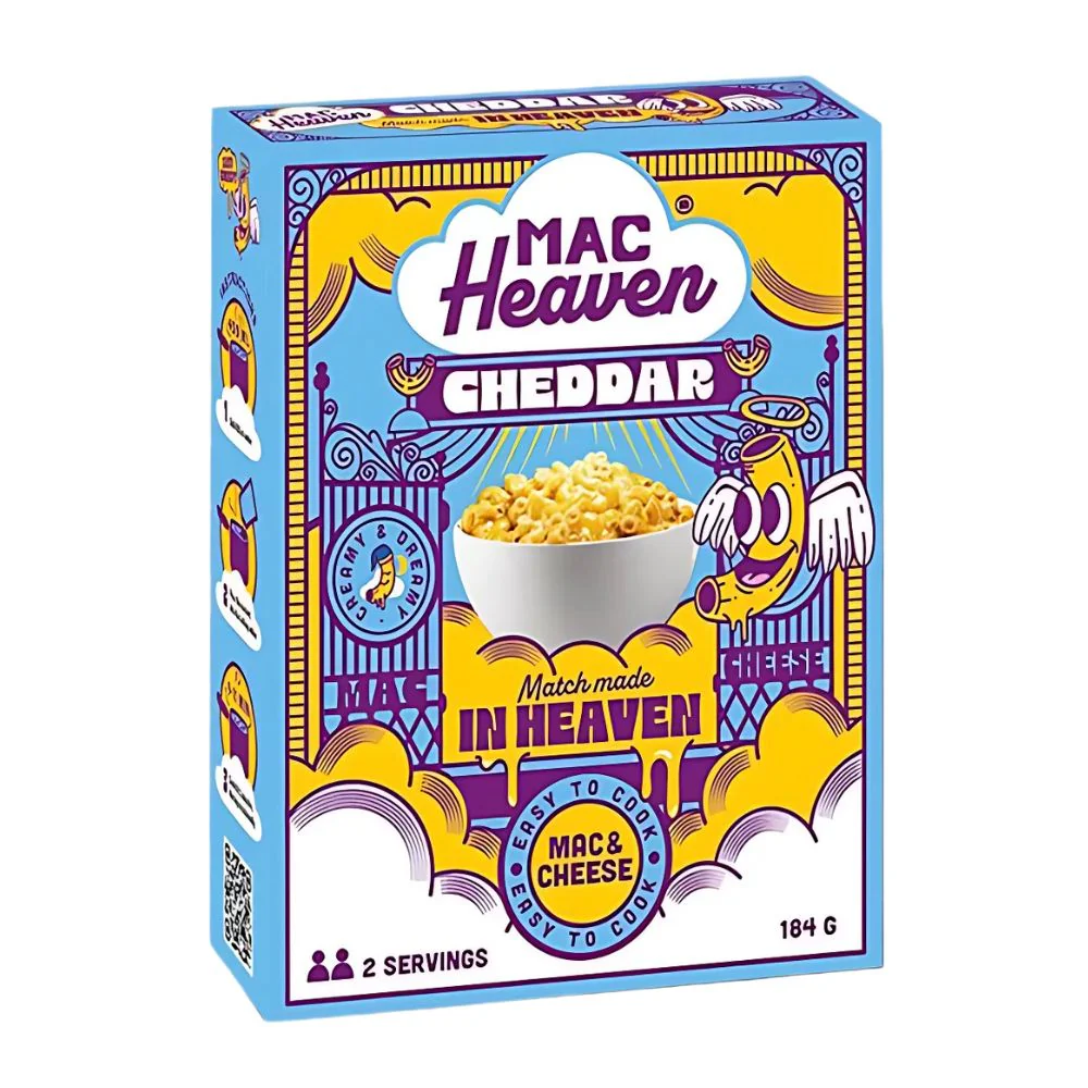 Mac Heaven Cheddar, maccheroni con salsa al formaggio cheddar da 184g