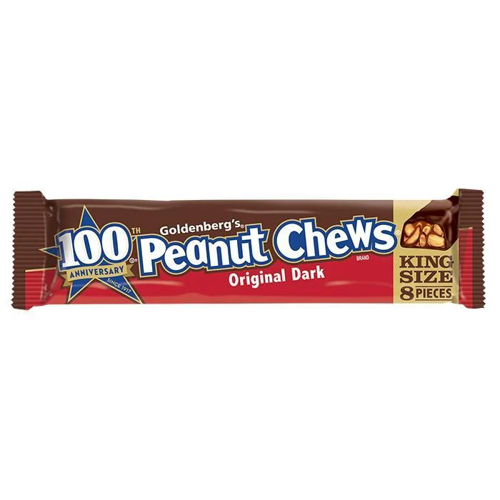 Peanut Chews Original Dark, barretta al cioccolato fondente con arachidi da 56g