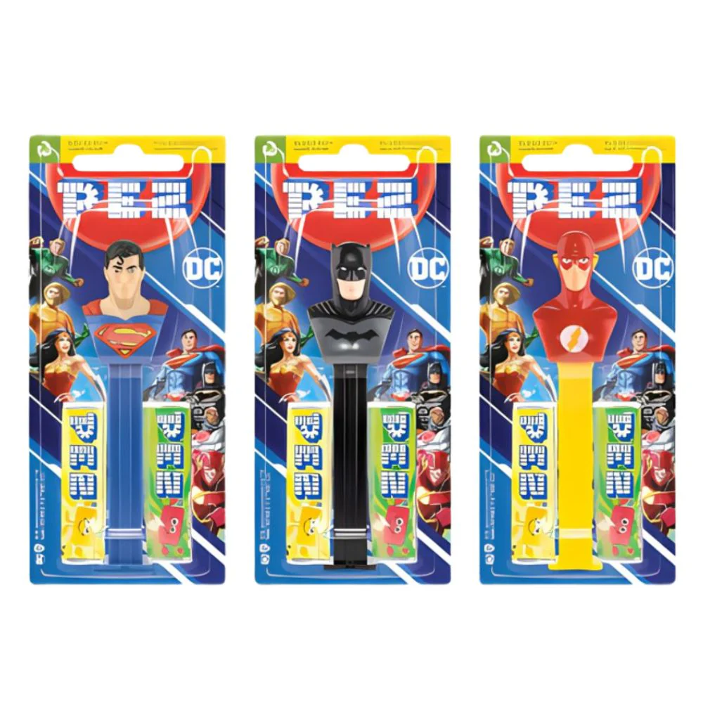 Pez DC Heroes, caramelle al gusto di frutta e personaggio a sorpresa da 17g