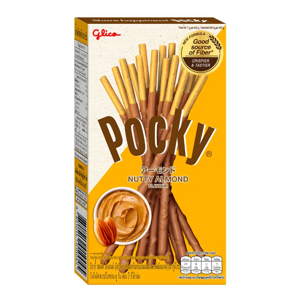 Pocky Almond, biscotti ricoperti di mandorle da 39g