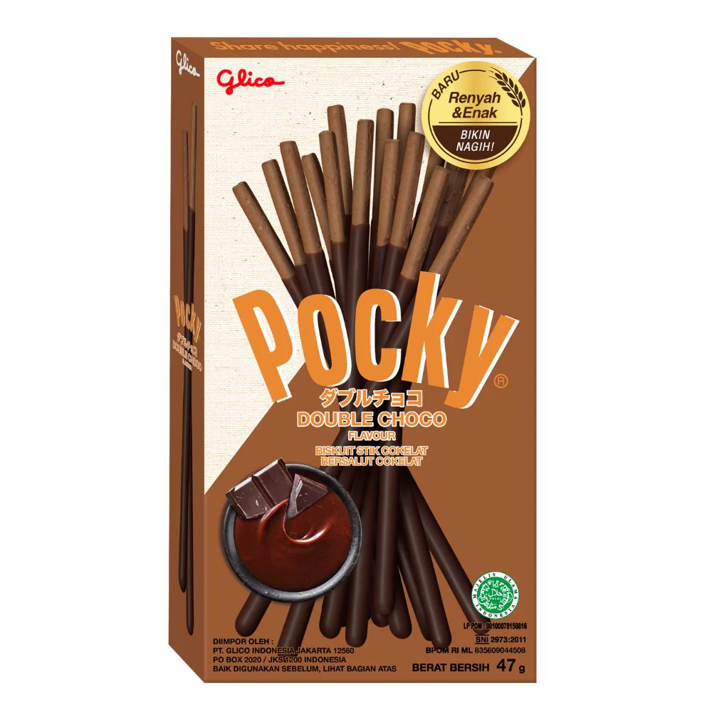 Pocky Biscuit Double Choco, biscotti ricoperti di cioccolato da 47g