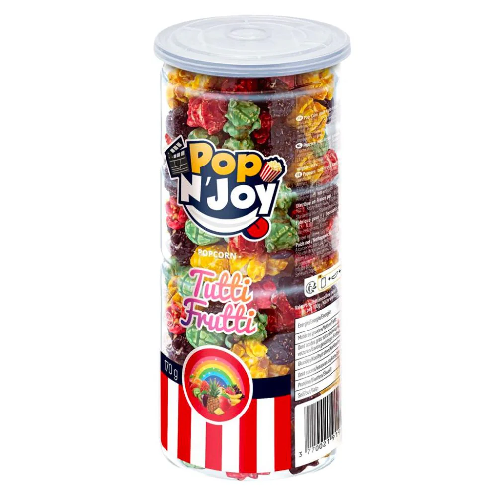 Pop N’Joy Tutti Trutti, pop corn caramellati al sapore di frutta da 170g