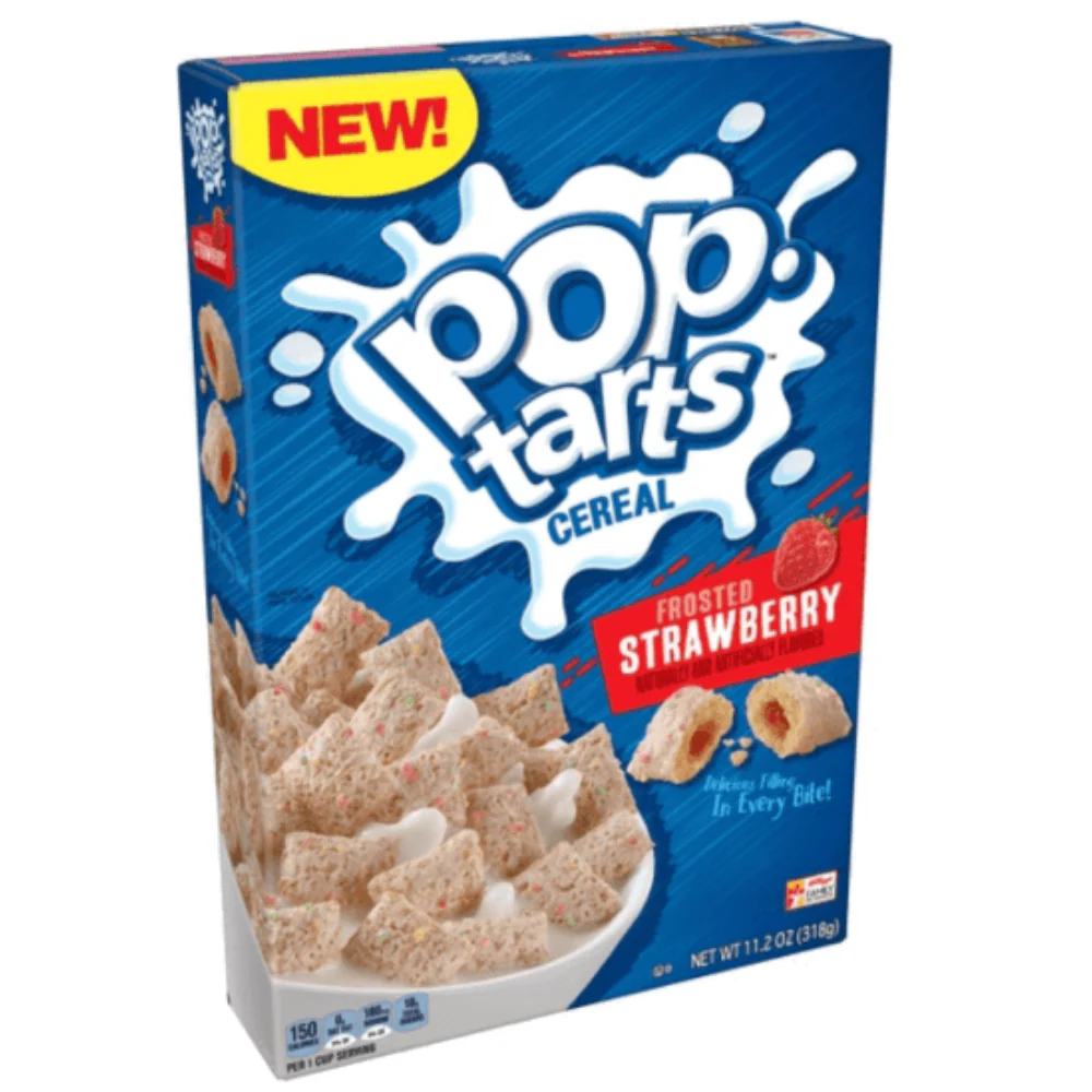Pop Tarts Cereal Frosted Strawberry, confezione di cereali Pop Tarts alla fragola da 318g