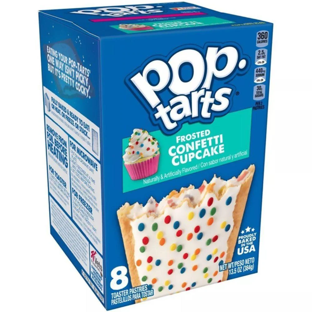 Pop Tarts Frosted Confetti Cupcake, biscotti ripieni di crema alla vaniglia e ricoperti di confetti da 384g