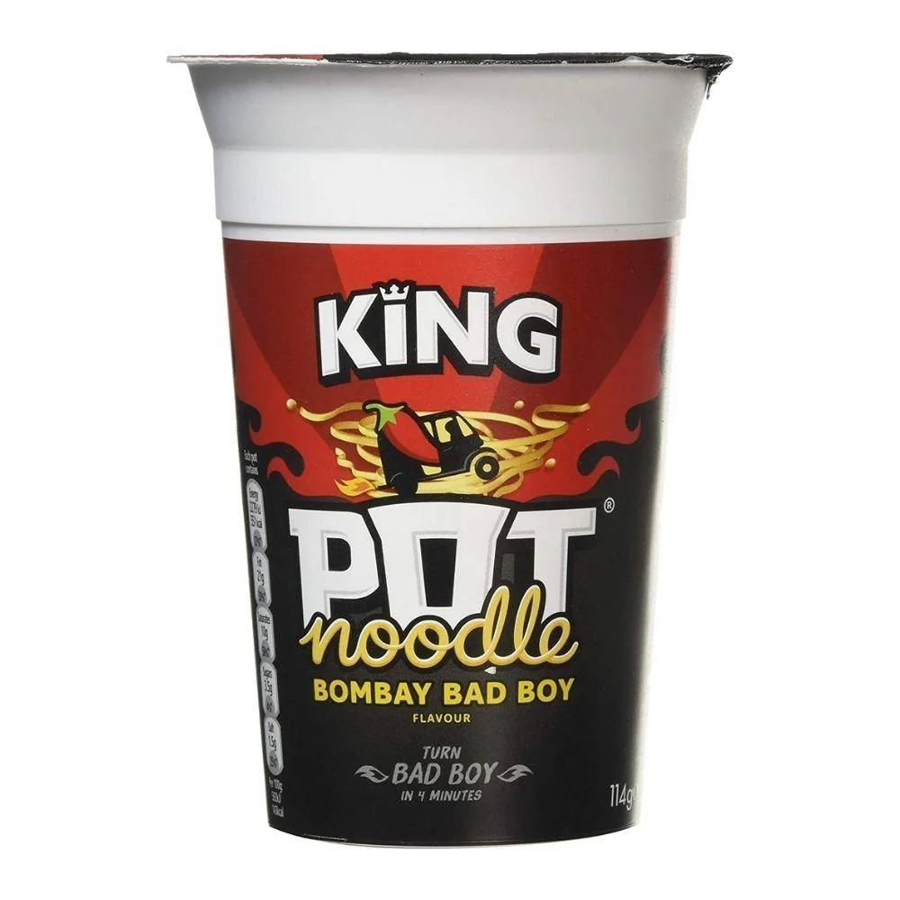 Pot Noodle Bombay Bad Boy, noodles al curry con salsa piccante da 90g