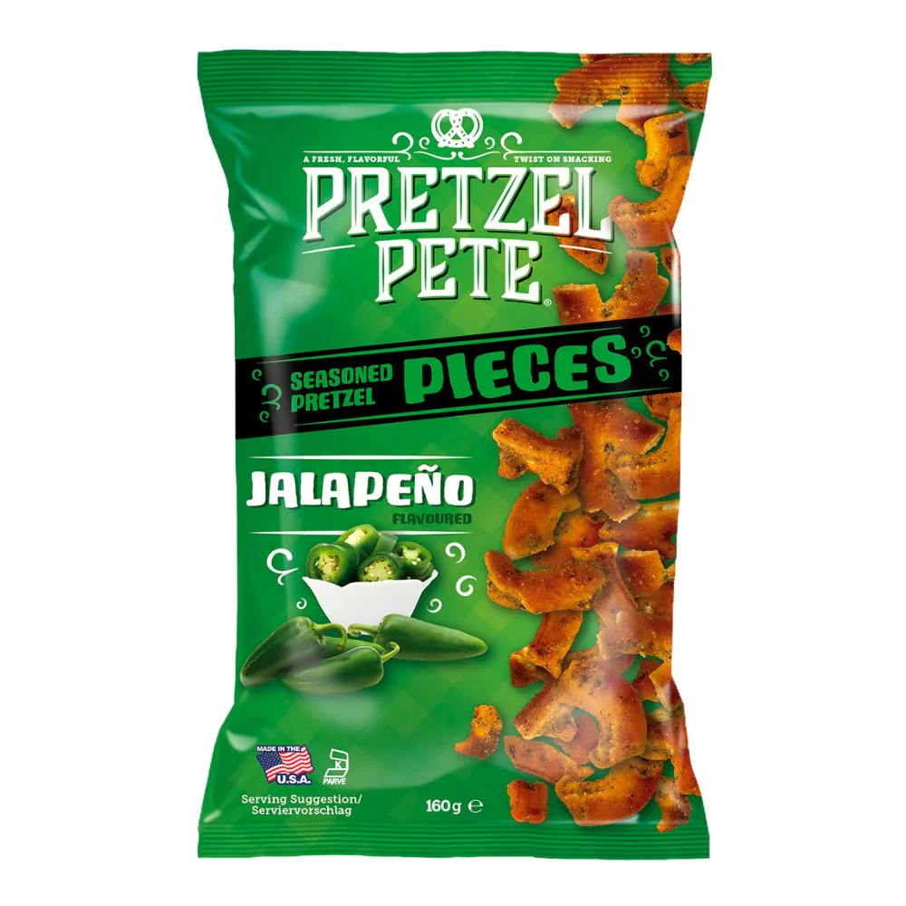 Pretzel Pete Jalapeno, pretzel al gusto jalapeño da 160g