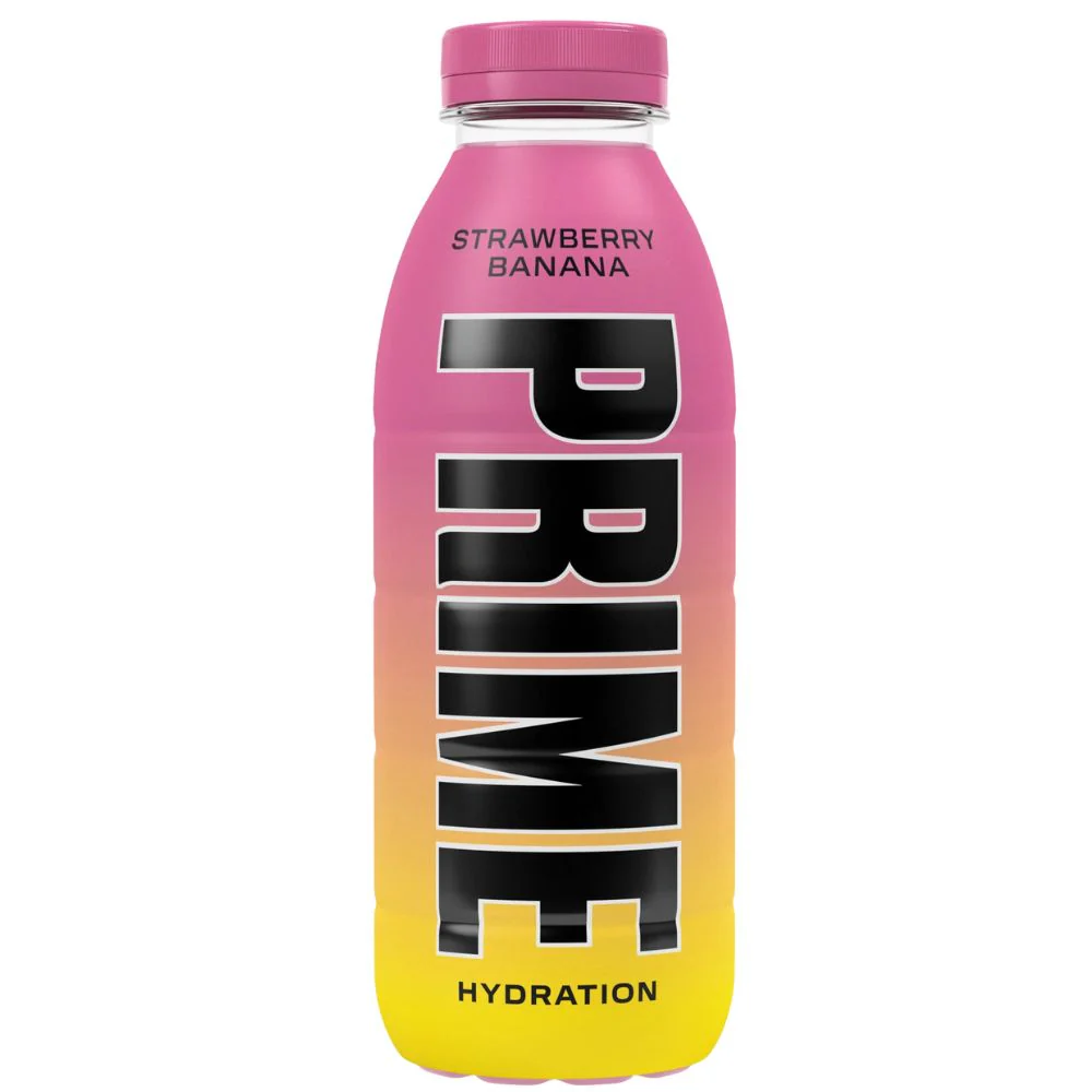 Prime Hydration Strawberry Banana, bevanda aromatizzata alla banana e fragola da 500ml